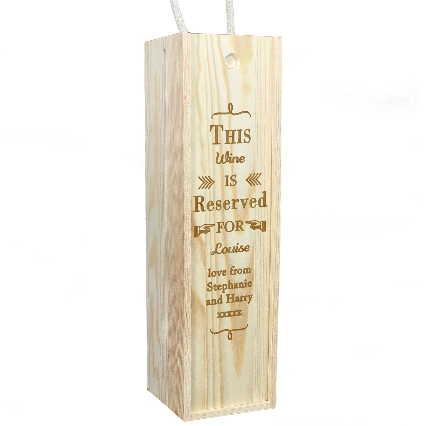 Personalised Reserved For Wooden Wine Bottle Box