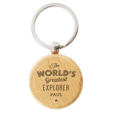 Personalised 'The World's Greatest' Wooden Keyring