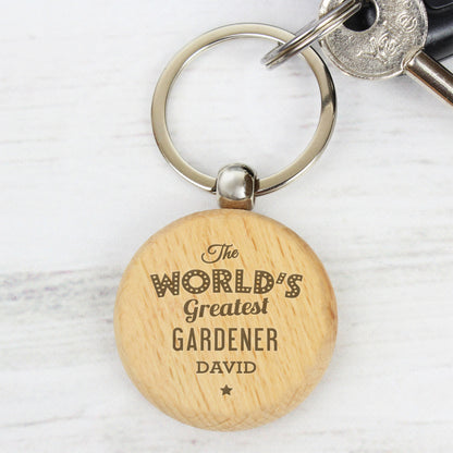 Personalised 'The World's Greatest' Wooden Keyring