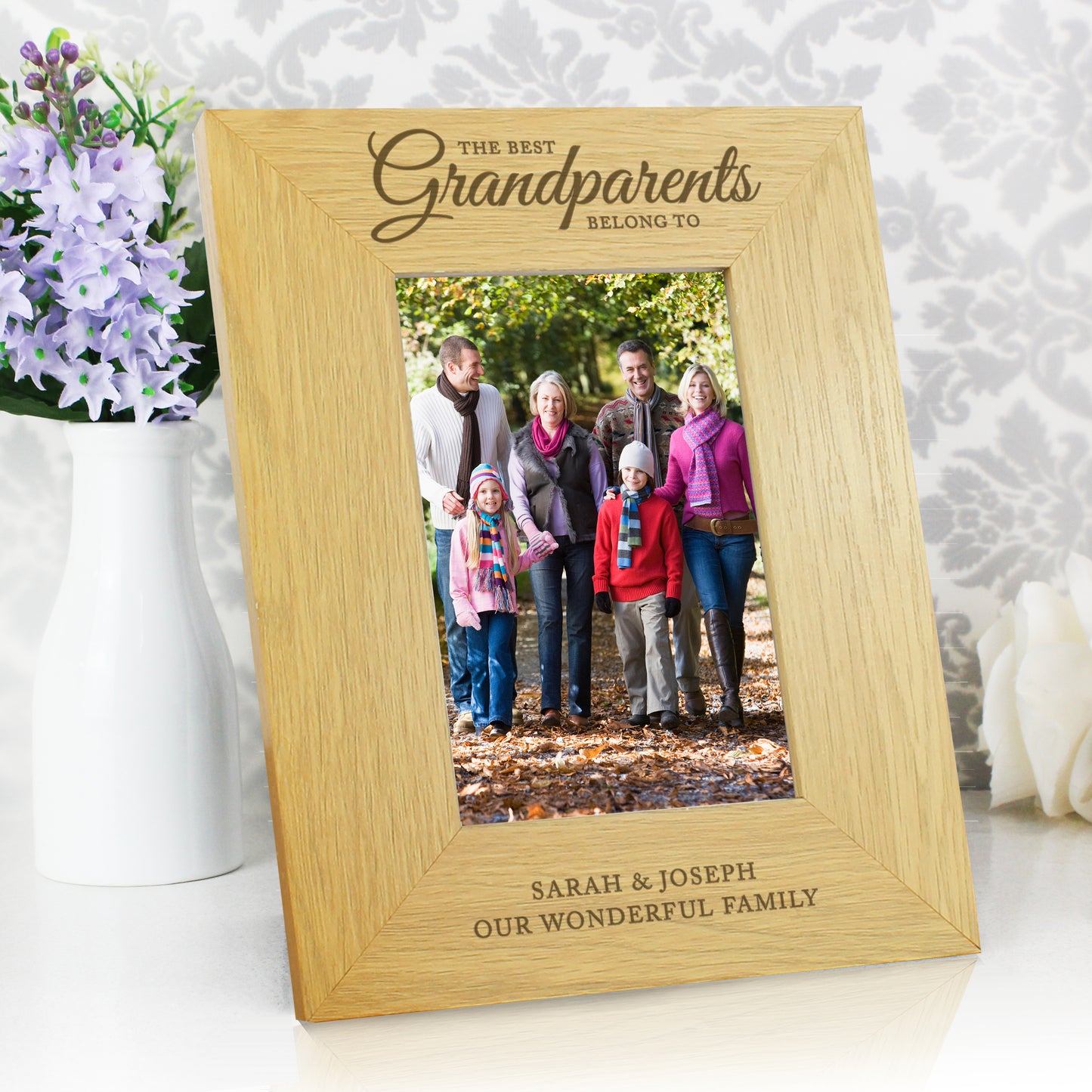 Personalised The Best Grandparents 6x4 Oak Finish Photo Frame