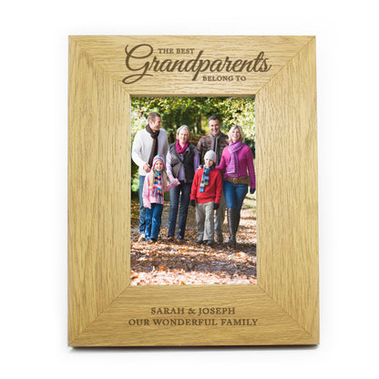 Personalised The Best Grandparents 6x4 Oak Finish Photo Frame