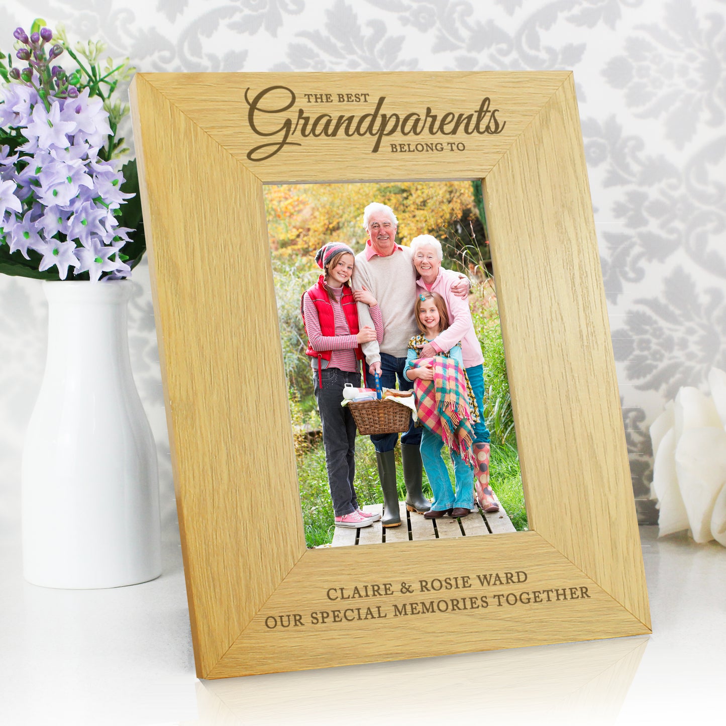 Personalised The Best Grandparents 6x4 Oak Finish Photo Frame