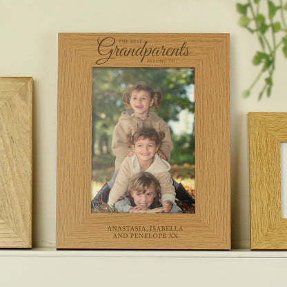 Personalised 'The Best Grandparents' 5x7 Oak Finish Photo Frame