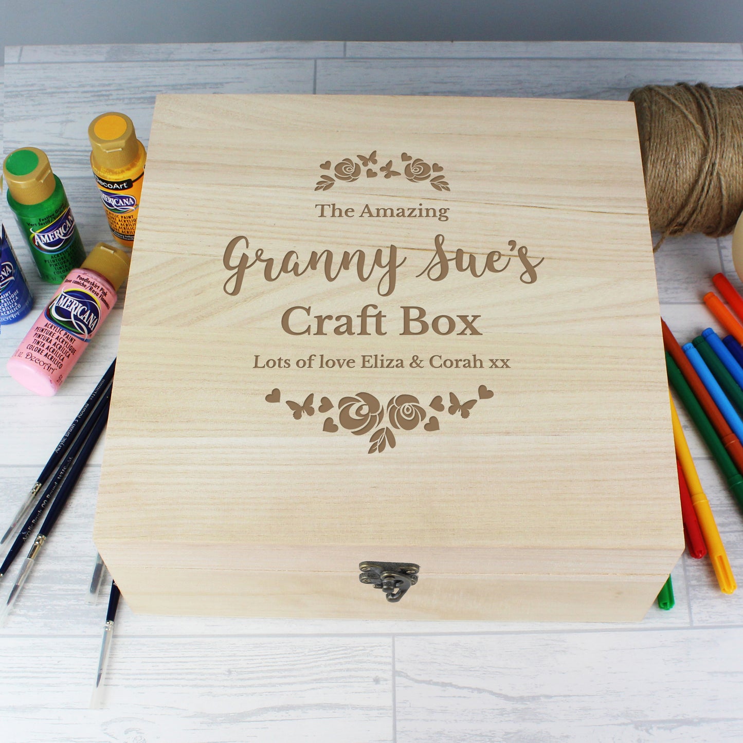 Personalised Floral Engraved Keepsake Box