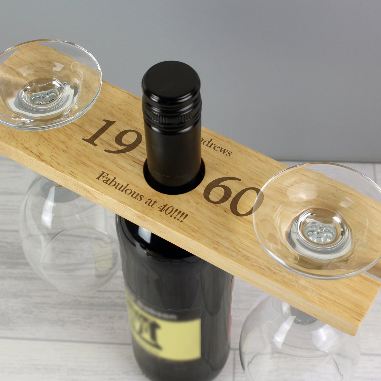 Personalised 'Year' Wine Glass & Bottle Holder