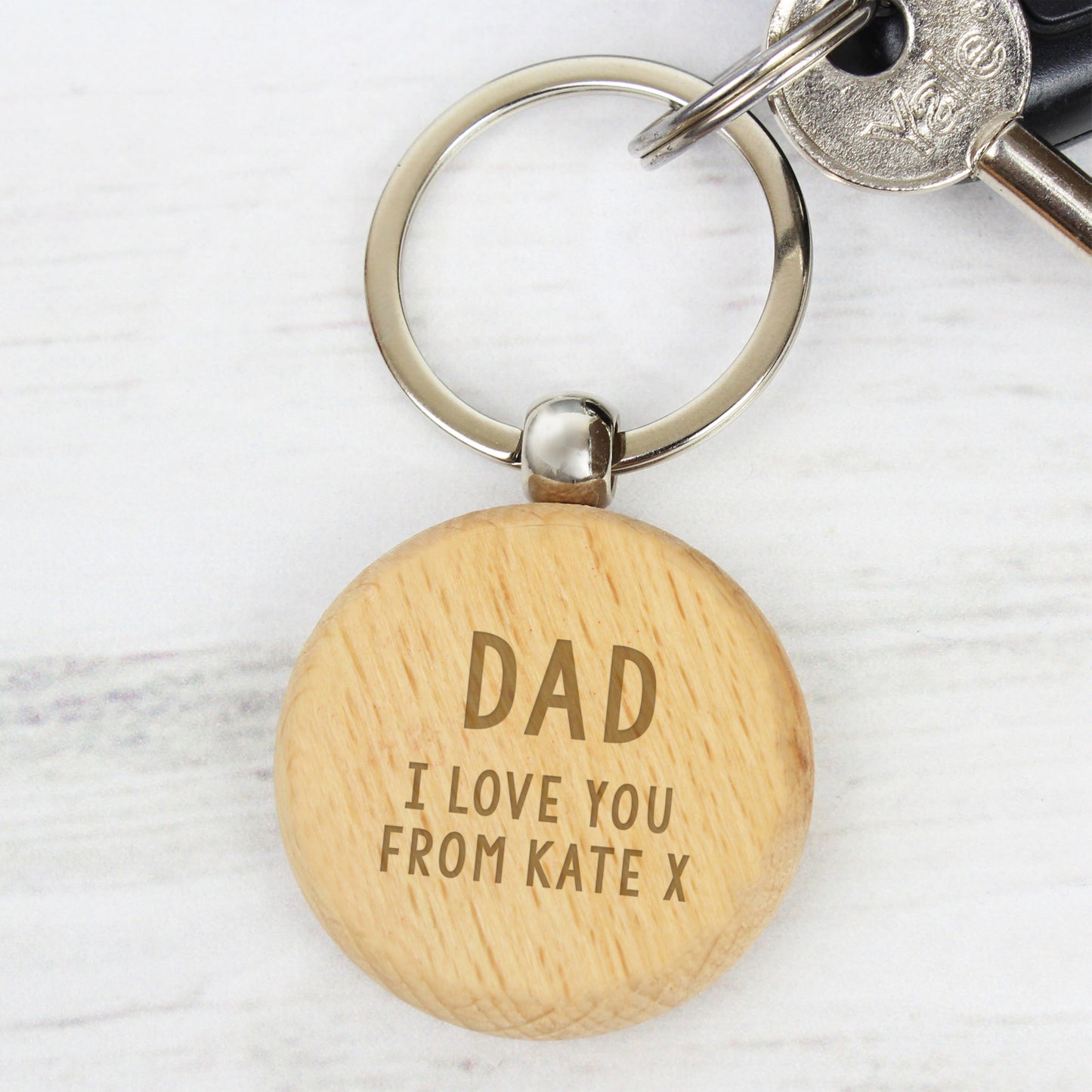 Personalised Free Text Wooden Keyring