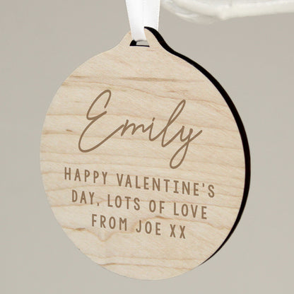 Personalised Free Text  Round Wooden Decoration