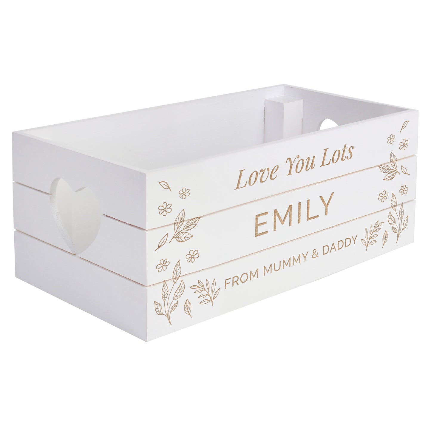 Personalised Free Text White Wooden Crate