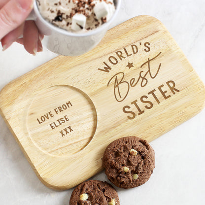 Personalised World's Best Wooden Coaster Tray