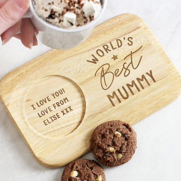 Personalised World's Best Wooden Coaster Tray