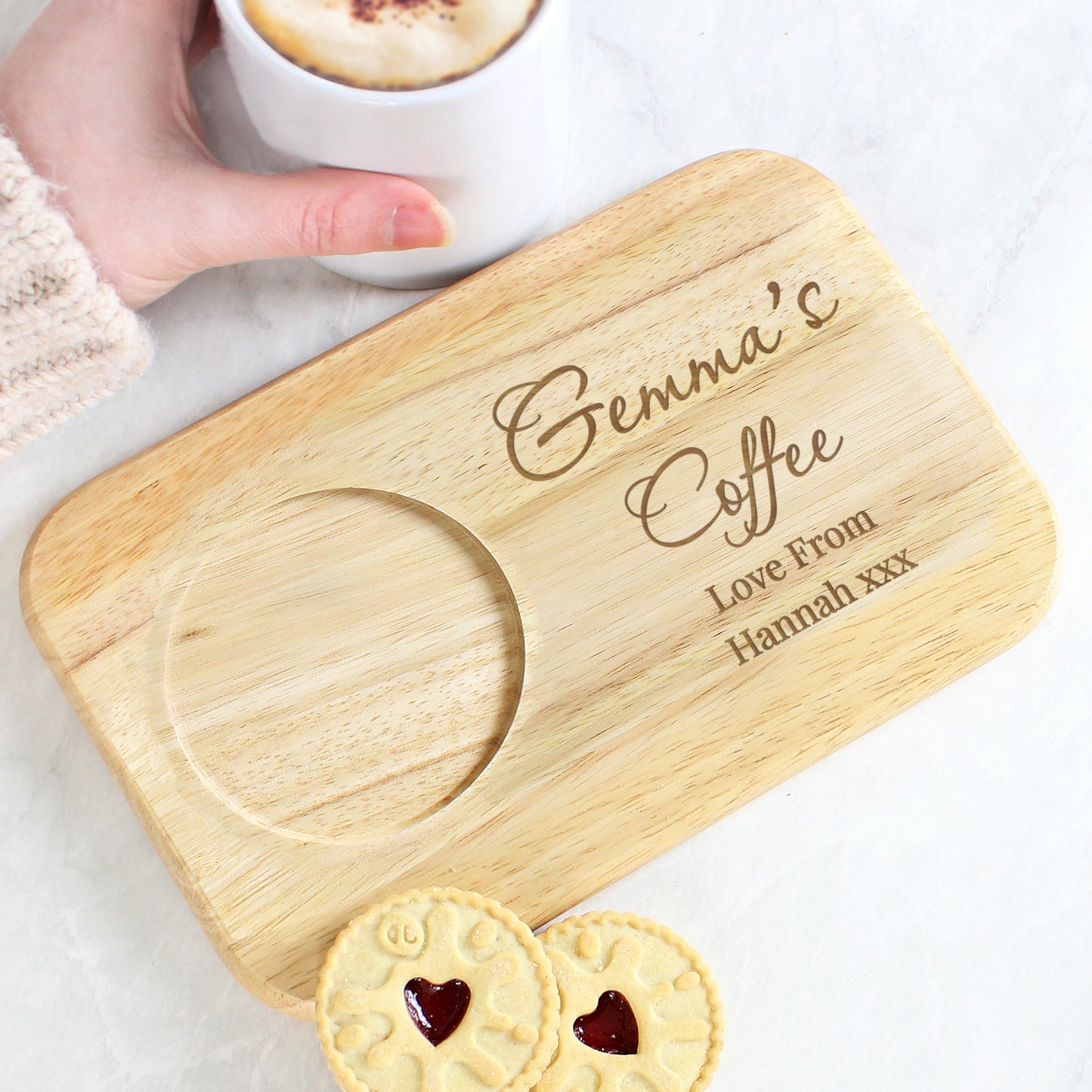 Personalised Free Text Wooden Coaster Tray