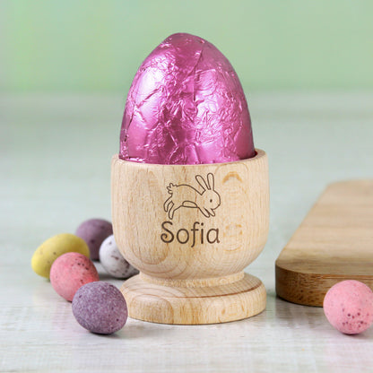 Personalised Bunny Wooden Egg Cup