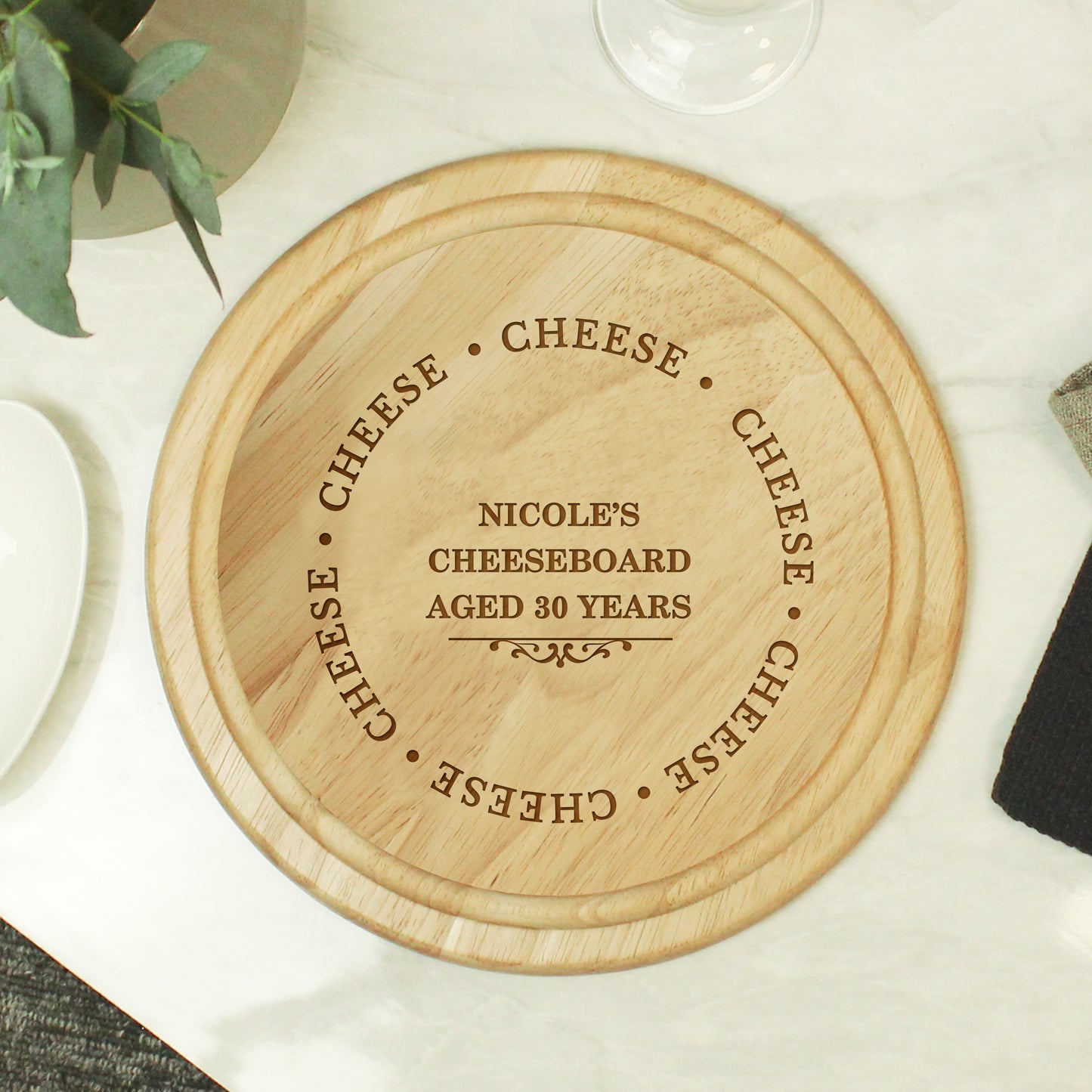 Personalised Cheese Round Chopping Board