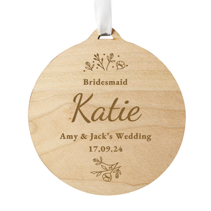 Personalised Wedding Party Wooden Tag