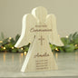 Personalised First Holy Communion Rustic Wooden Angel Decoration