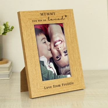 Personalised You Are So Loved 6x4 Oak Finish Photo Frame