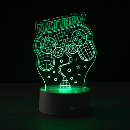 Personalised Name Gaming LED Colour Changing Night Light