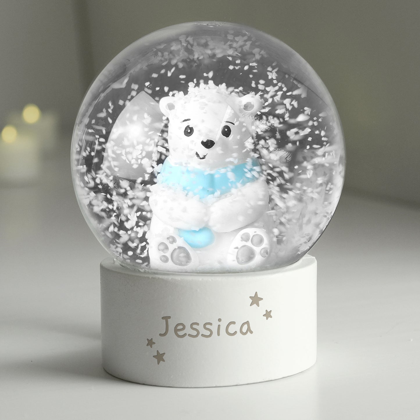 Personalised Polar Bear Any Name Snow Globe