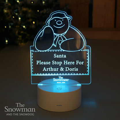 Personalised The Snowman LED Colour Changing Decoration & Night Light