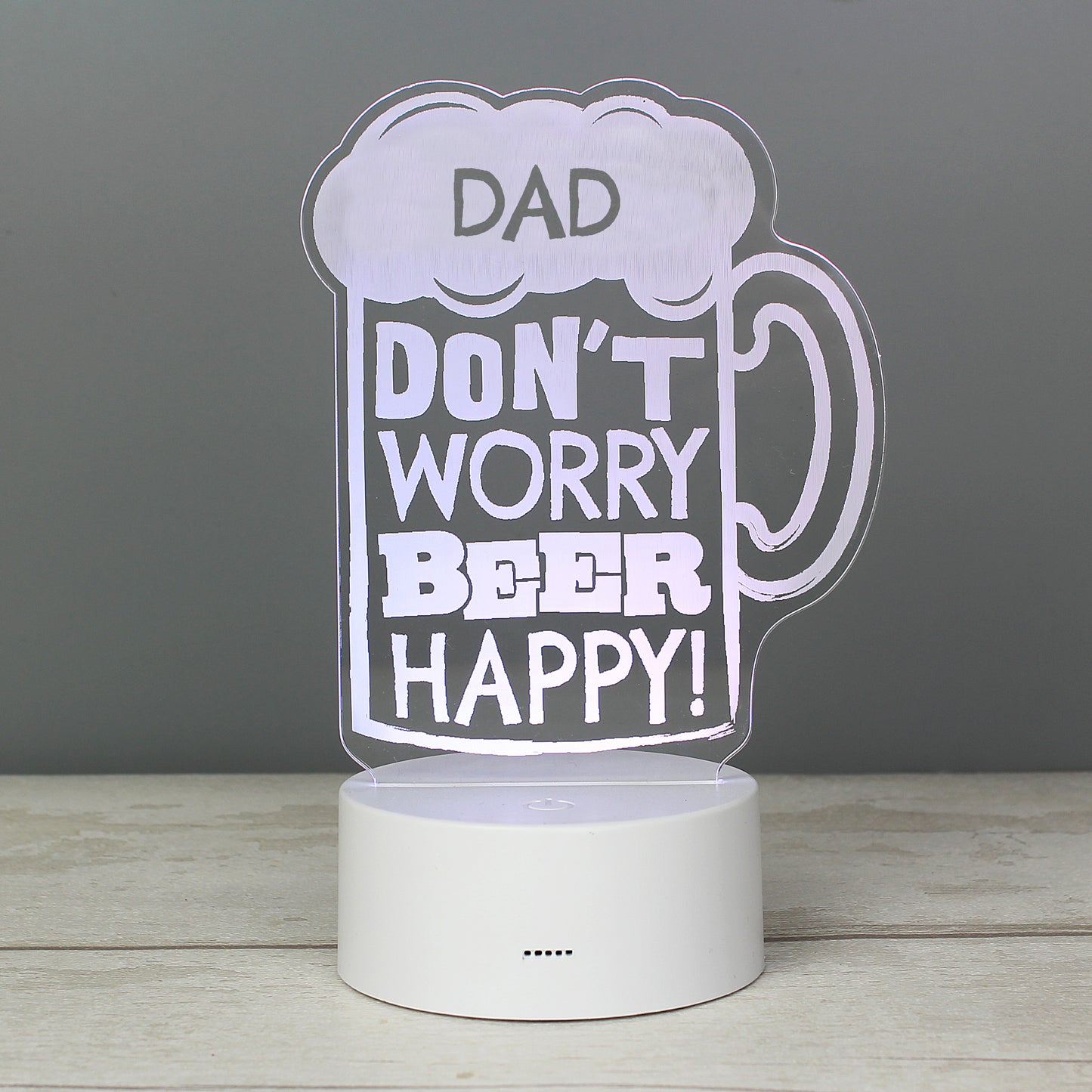 Personalised ""Beer Happy""  LED Colour Changing Light