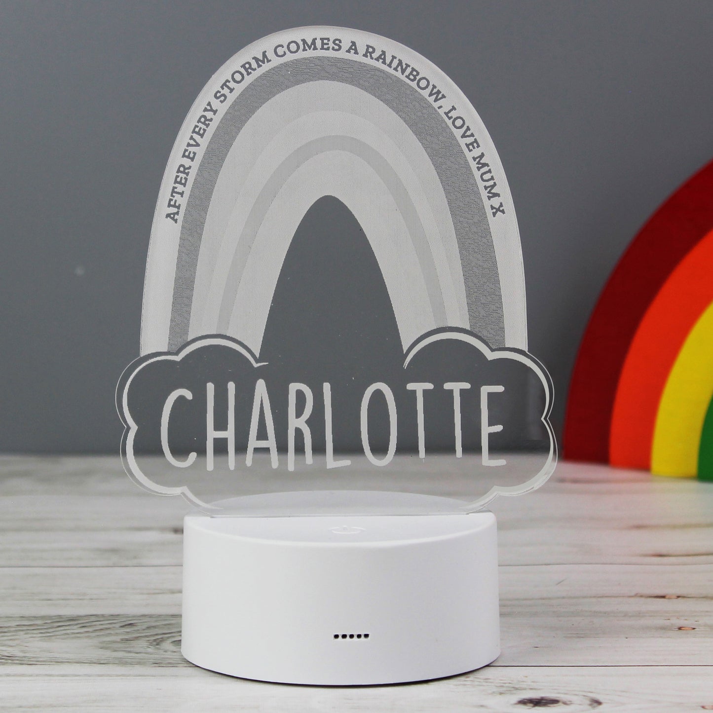 Personalised Rainbow LED Colour Changing Night Light