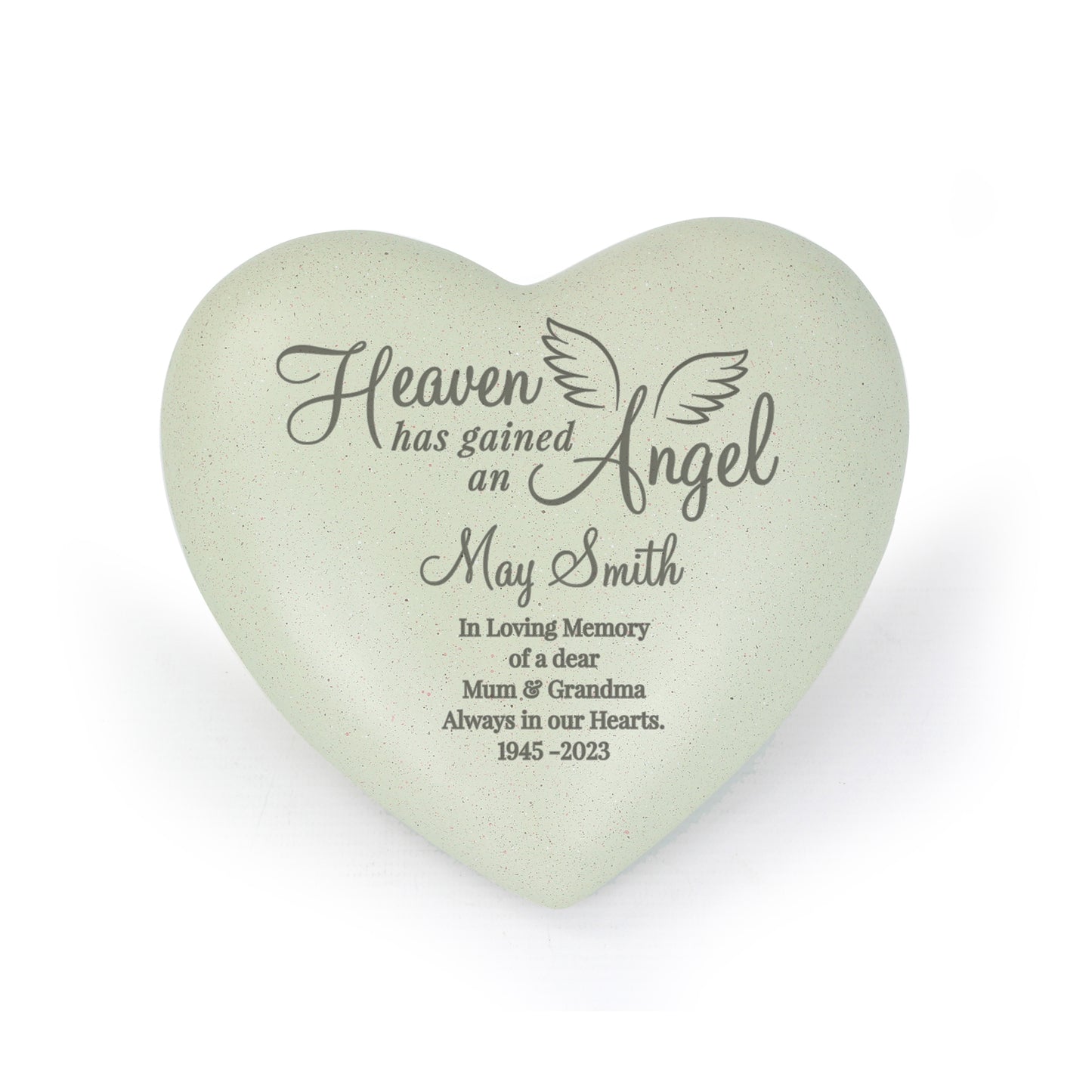 Personalised Angel Heart Memorial