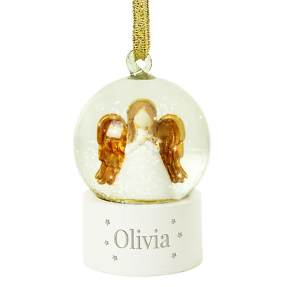 Personalised Name Only Angel Glitter Snow Globe Tree Decoration