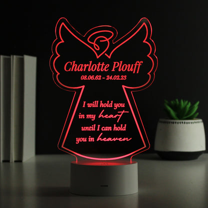 Personalised Angel Memorial Verse Colour Changing LED Light