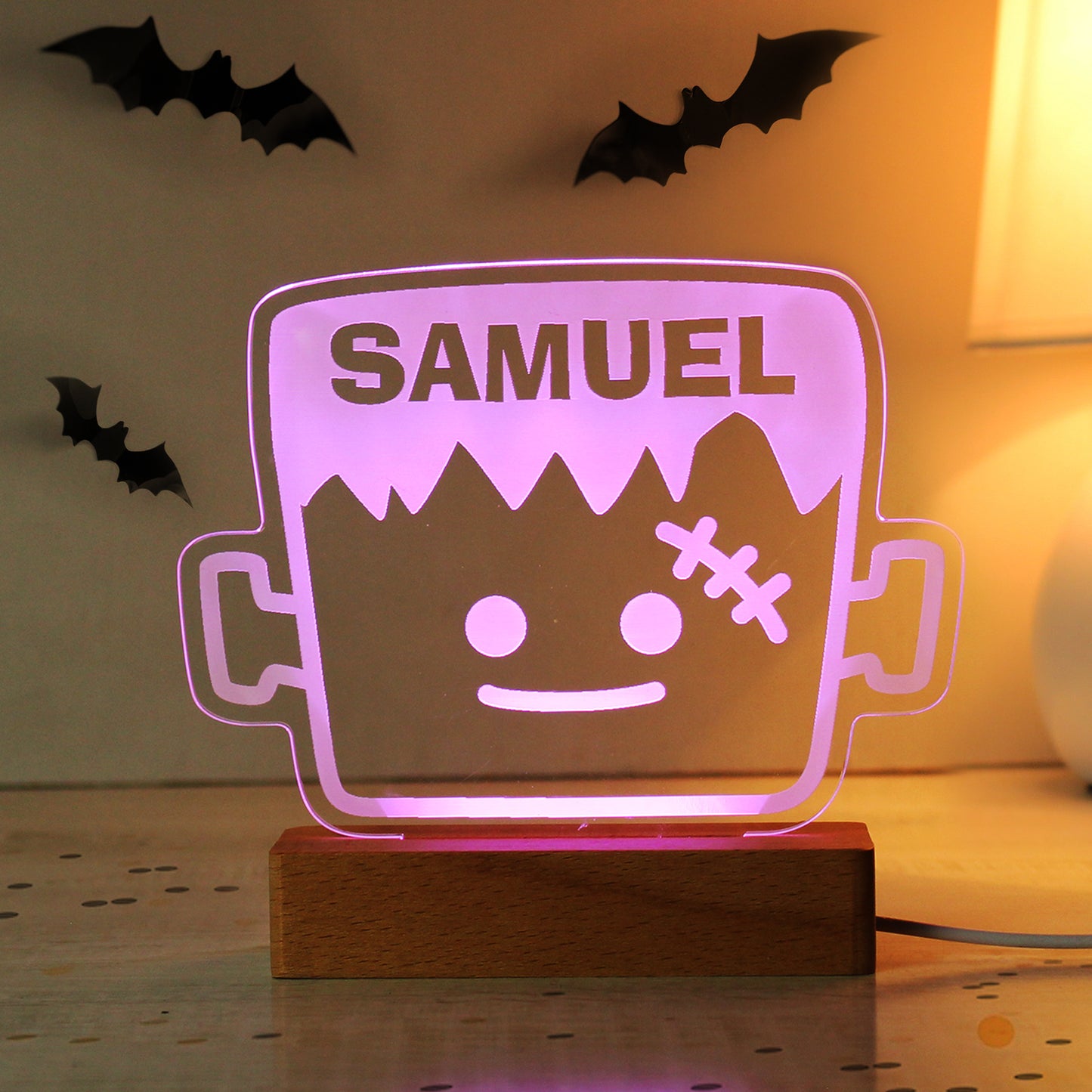 Personalised Frankenstein Wooden LED Light