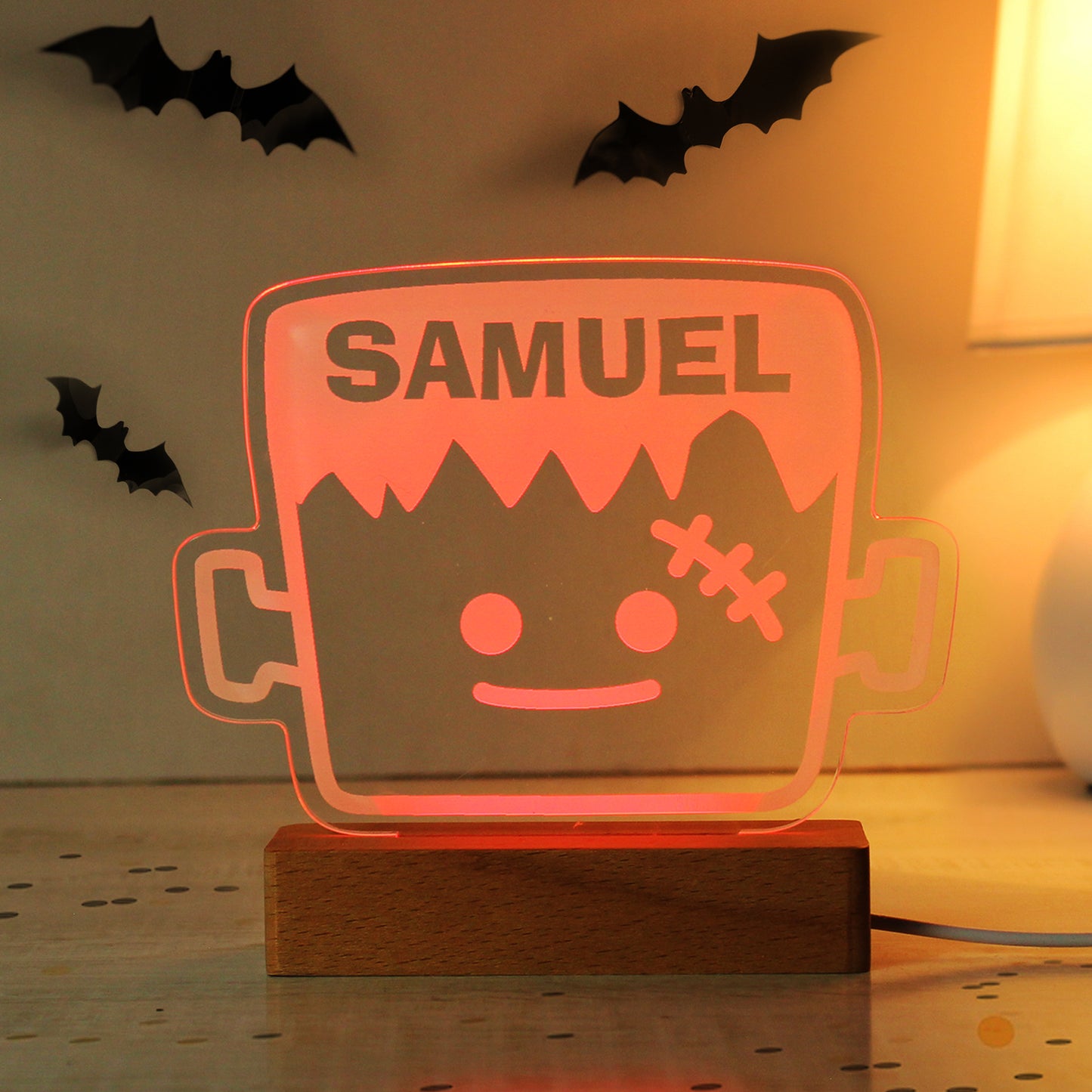 Personalised Frankenstein Wooden LED Light