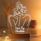 Personalised Fleur Line Art Wooden Based LED Light