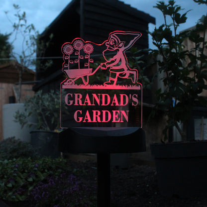 Personalised Gnome Garden Outdoor Solar Light