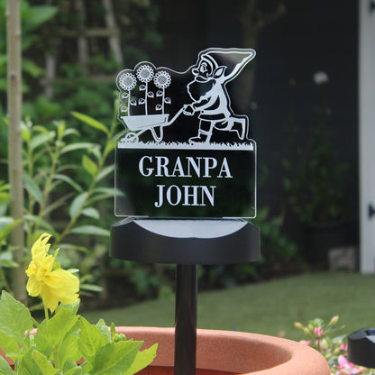 Personalised Gnome Garden Outdoor Solar Light