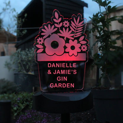 Personalised Plant Pot Outdoor Solar Light