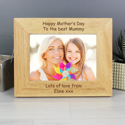 Personalised Landscape 5x7 Landscape Oak Finish Photo Frame