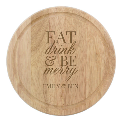 Personalised Eat Drink & Be Merry Rectangular Chopping Board