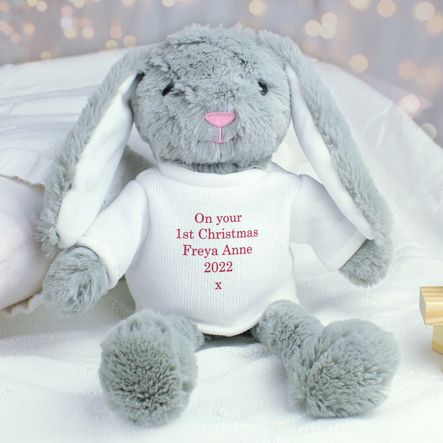 Personalised Christmas Bunny Rabbit - Red