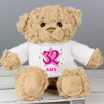 Personalised Pink Big Age Teddy Bear