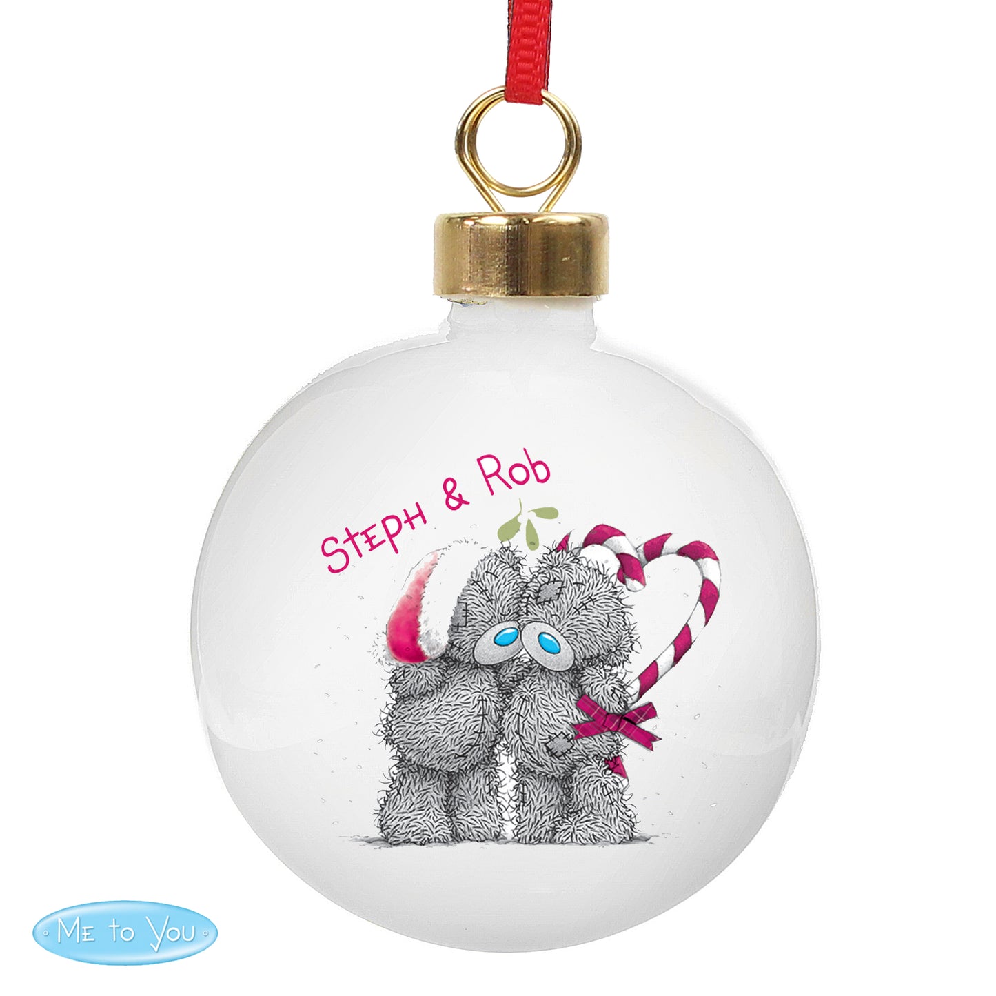 Personalised Me To You Couple Christmas Bauble