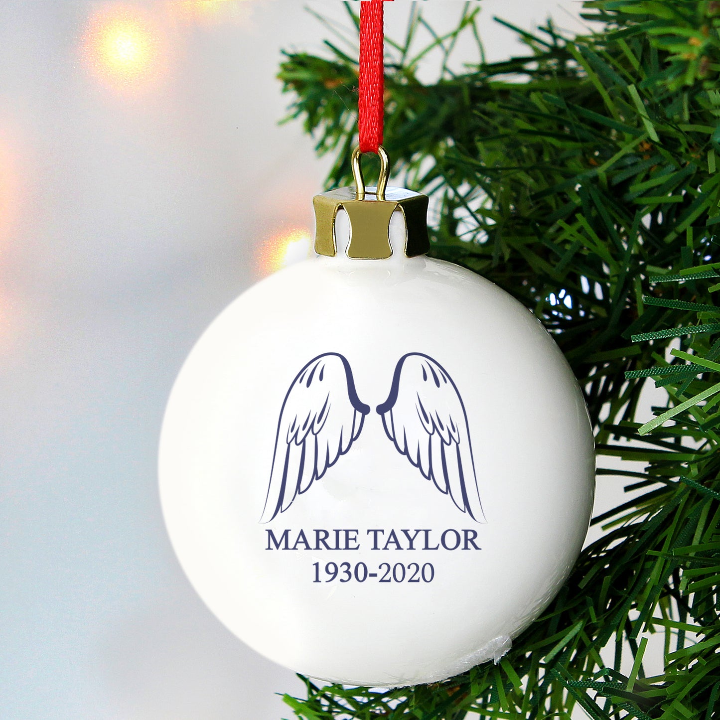 Personalised Angel Wings Bauble