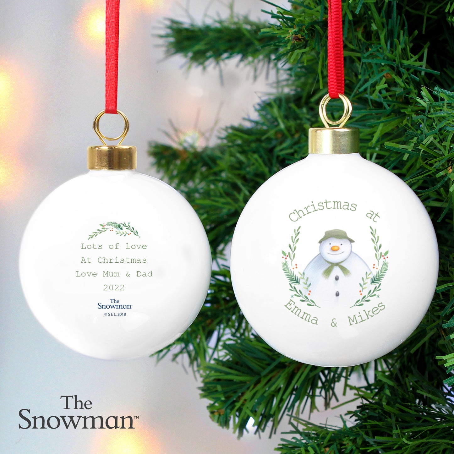 Personalised The Snowman Winter Garden Bauble