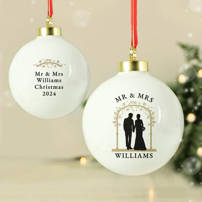 Personalised Mr & Mrs Bauble