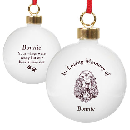 Personalised Memorial Dog Breed Bauble