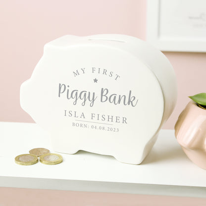 Personalised My First Piggy Bank