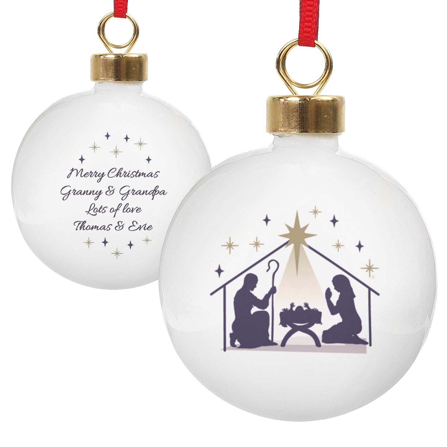 Personalised Nativity Bauble