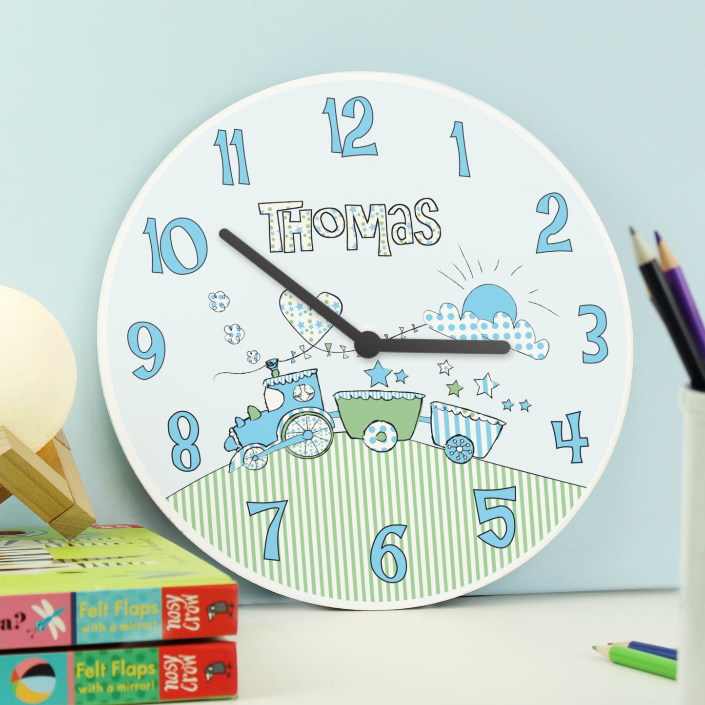 Personalised Whimsical Train Clock