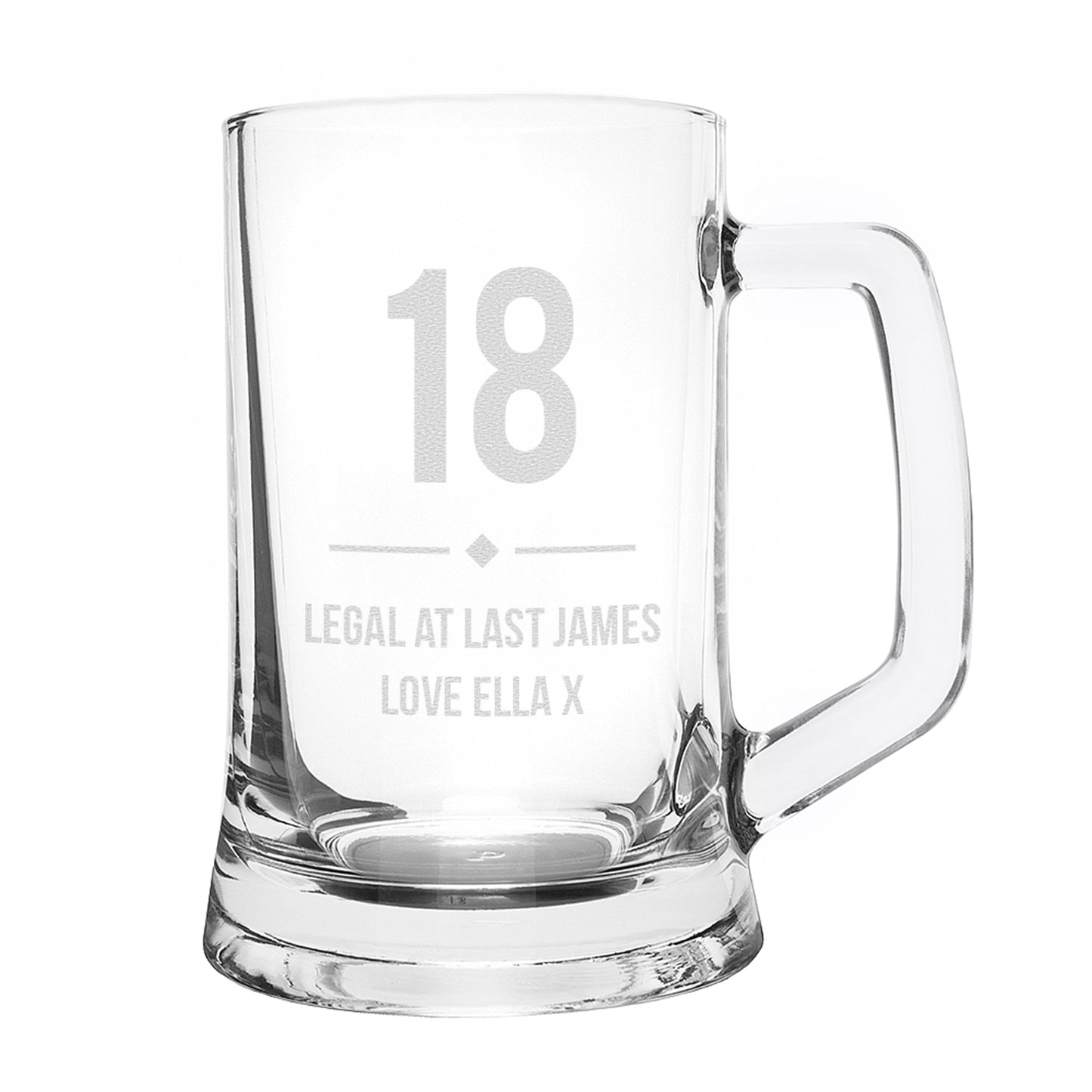 Personalised Big Age Glass Pint Stern Tankard