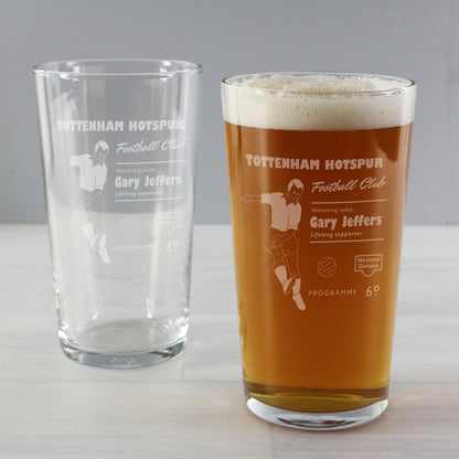 Personalised Vintage Football Supporter's Pint Glass