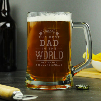 Personalised Best in The World Pint Stern Tankard