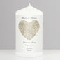 Personalised 1896 - 1904 Revised New Heart Map Pillar Candle